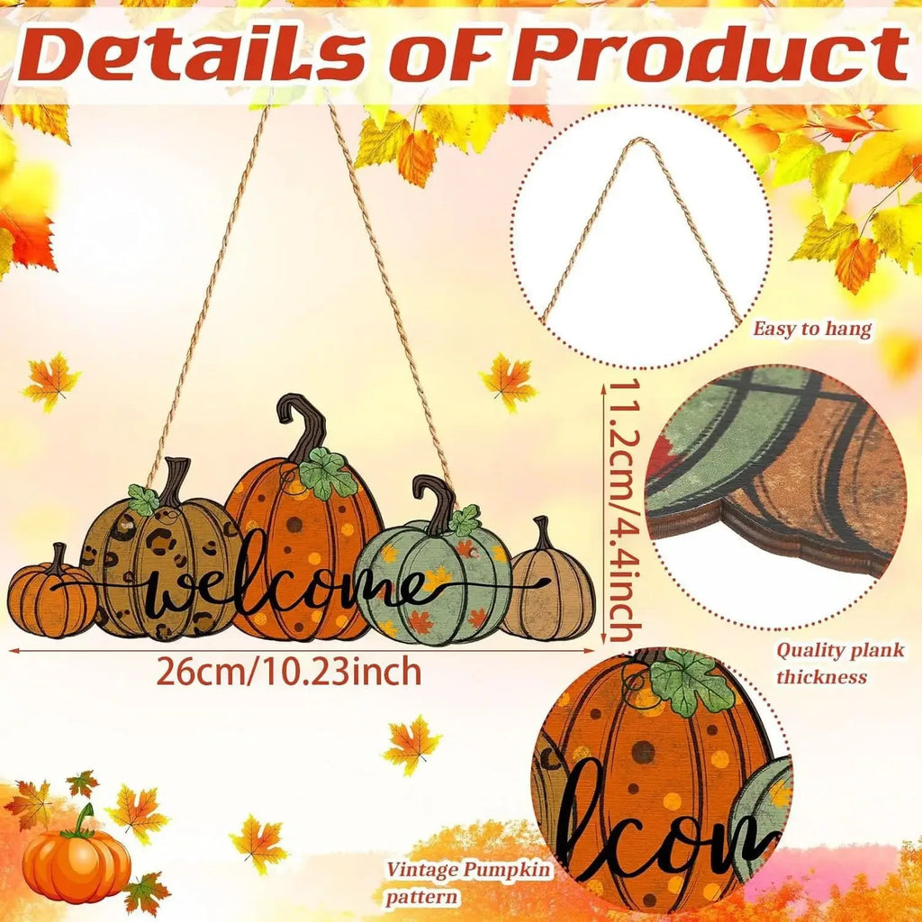 Farmhouse Pumpkin Welcome Sign — Rustic Autumn Décor