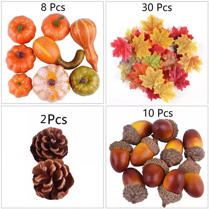 Thanksgiving Artificial Pumpkins Set (50pc)