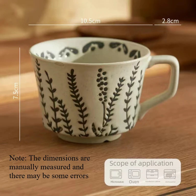 Botanical Embossed Ceramic Breakfast Mug