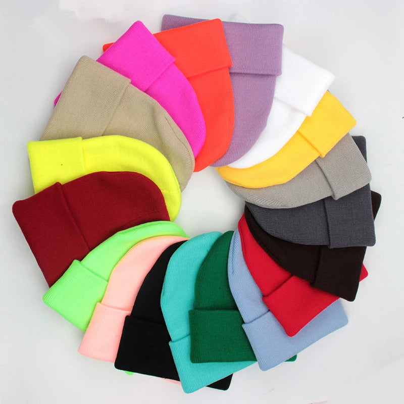 Wool Blend Beanie — 24 Colors, Winter Ski Cap