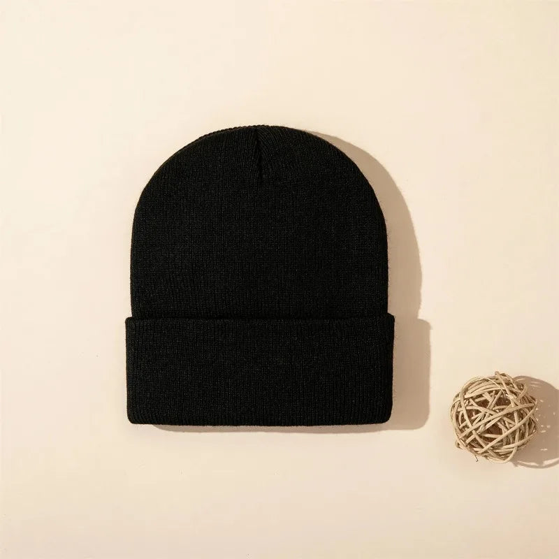 Solid Color Unisex Beanie — Versatile Winter Cap