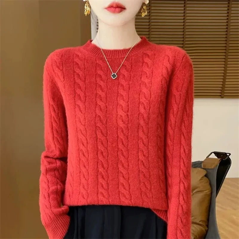 Women's Pure Wool Sweater — Soft Knit Pullover