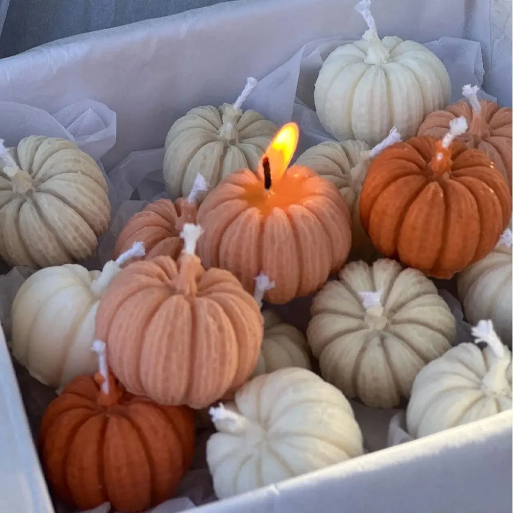 3D Pumpkin Silicone Candle Mold (Set of 5)