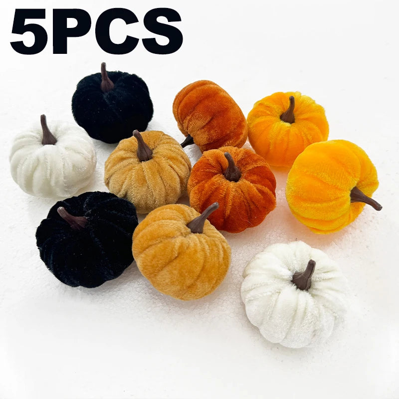 Mini Halloween Pumpkin Decorations (Set of 5)