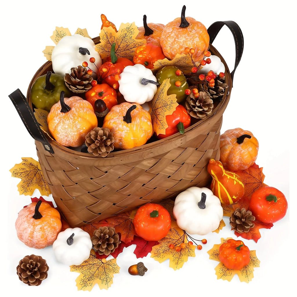 Thanksgiving Artificial Pumpkins Set (50pc)