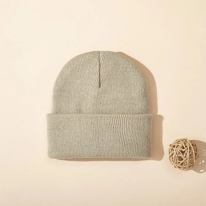 Solid Color Unisex Beanie — Versatile Winter Cap