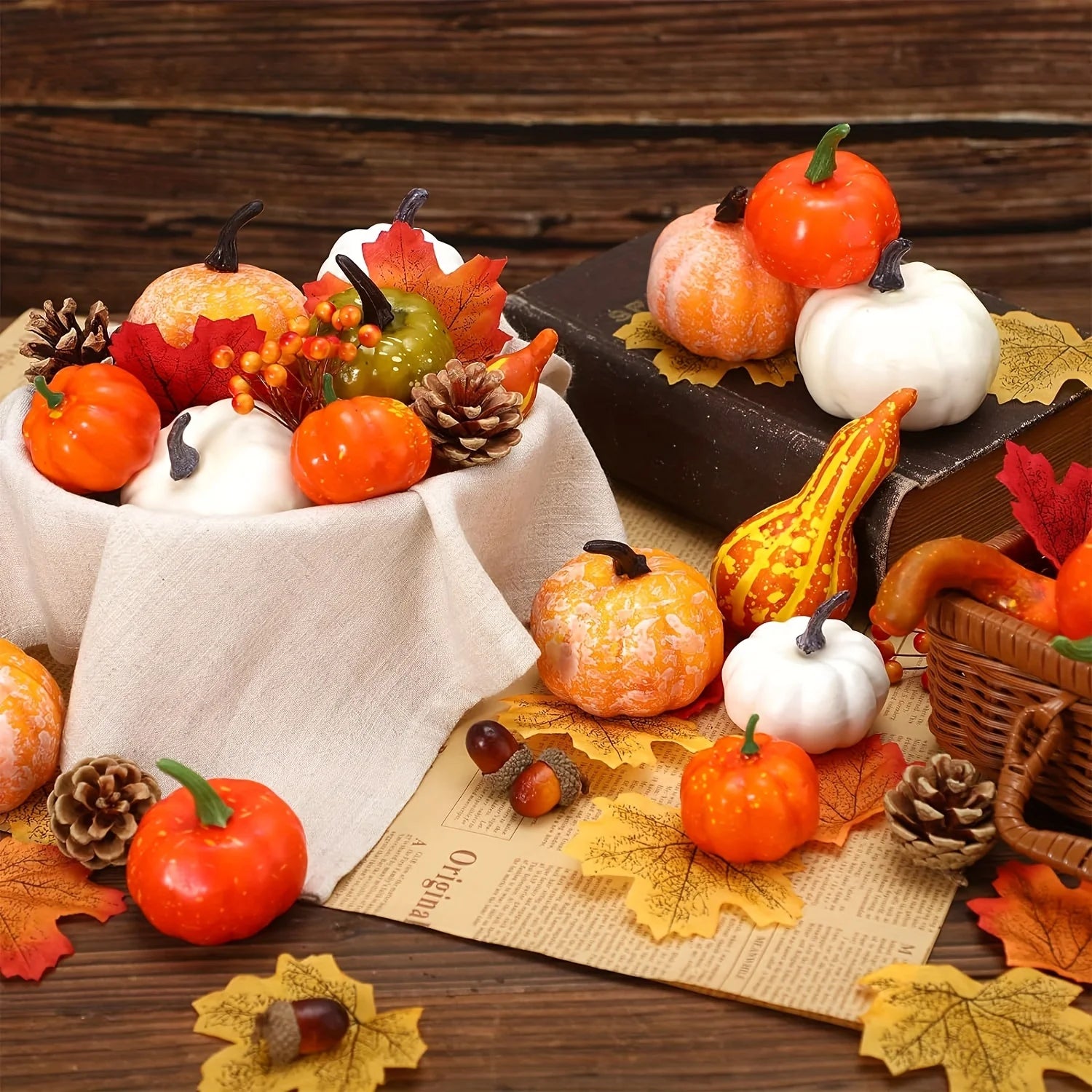 Thanksgiving Artificial Pumpkins Set (50pc)