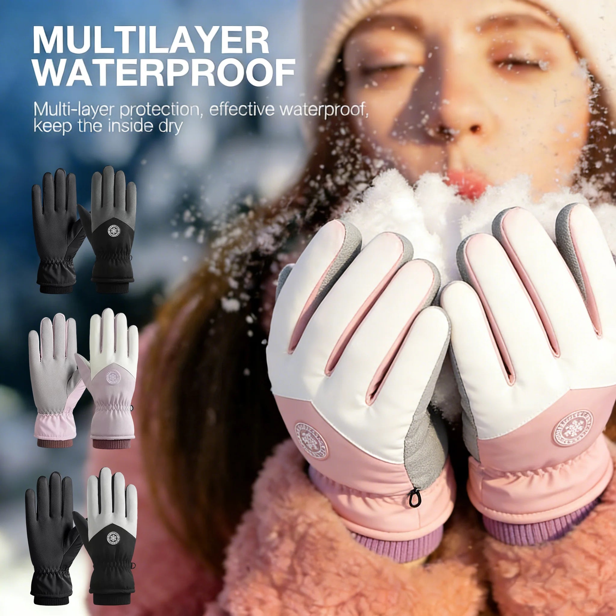 Couple's Ski Gloves — Thermal, Touchscreen, Cold-Proof