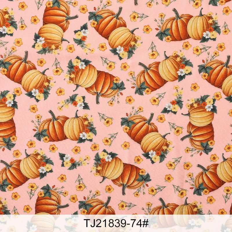 Halloween Pumpkin Print Fabric — DIY Tablecloths & Curtains
