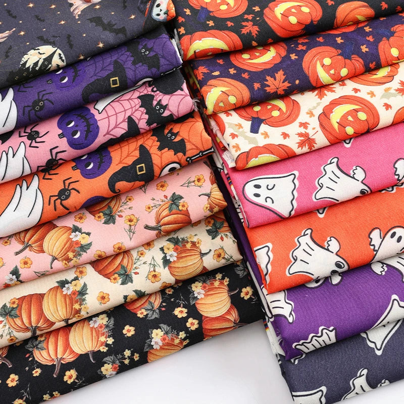 Halloween Pumpkin Print Fabric — DIY Tablecloths & Curtains