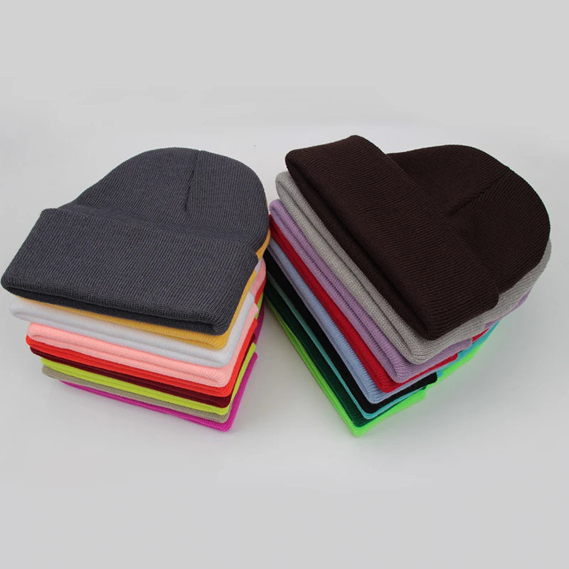 Wool Blend Beanie — 24 Colors, Winter Ski Cap