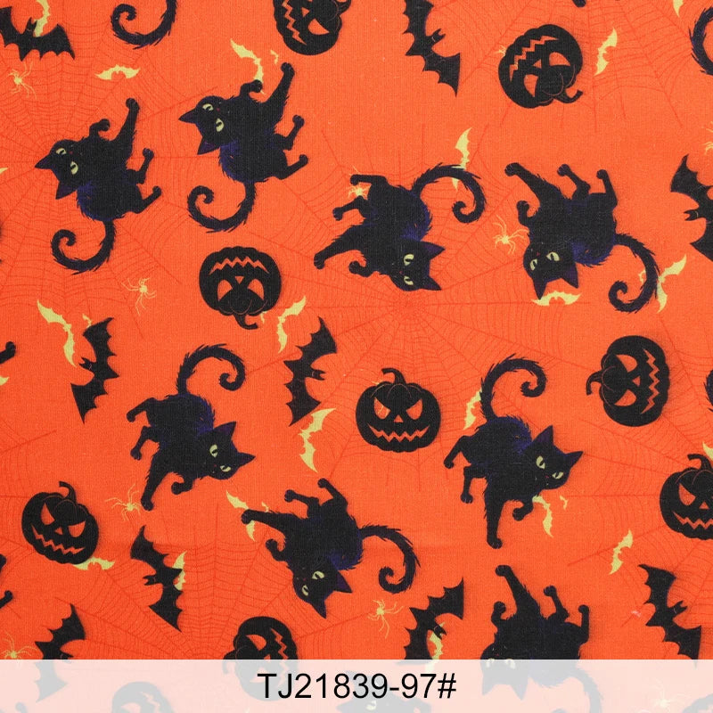 Halloween Pumpkin Print Fabric — DIY Tablecloths & Curtains
