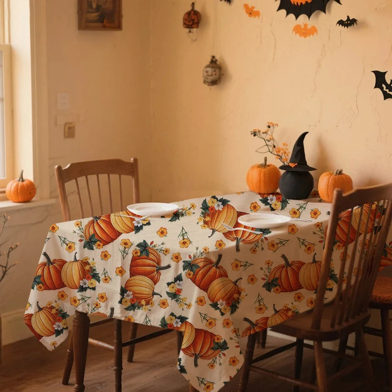 Halloween Pumpkin Print Fabric — DIY Tablecloths & Curtains
