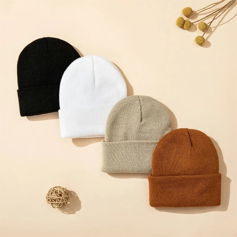 Solid Color Unisex Beanie — Versatile Winter Cap